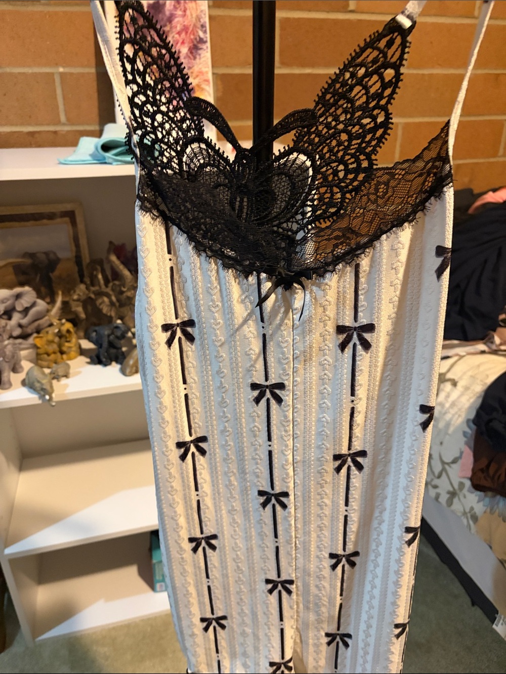 Shein black and white romper for nighttime very comfy